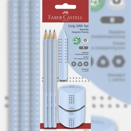 Faber-Castell GRIP 2001 Bleistift-Set B sky blue, 1 Set