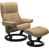 Stressless Relaxsessel STRESSLESS "Mayfair" Sessel Gr. Leder PALOMA, Classic Base Schwarz, Relaxfunktion-Drehfunktion-PlusTMSystem-Gleitsystem, B/H/T: 79 cm x 101 cm x 73 cm, beige (sand paloma) Lesesessel und Relaxsessel