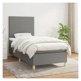 vidaXL Boxspringbett 100 x 200 cm Dunkelgrau
