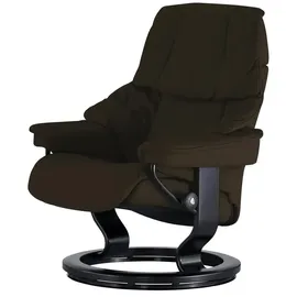 Stressless Relaxsessel Reno Leder 79 x 108 x 75 cm Braun mit Hocker