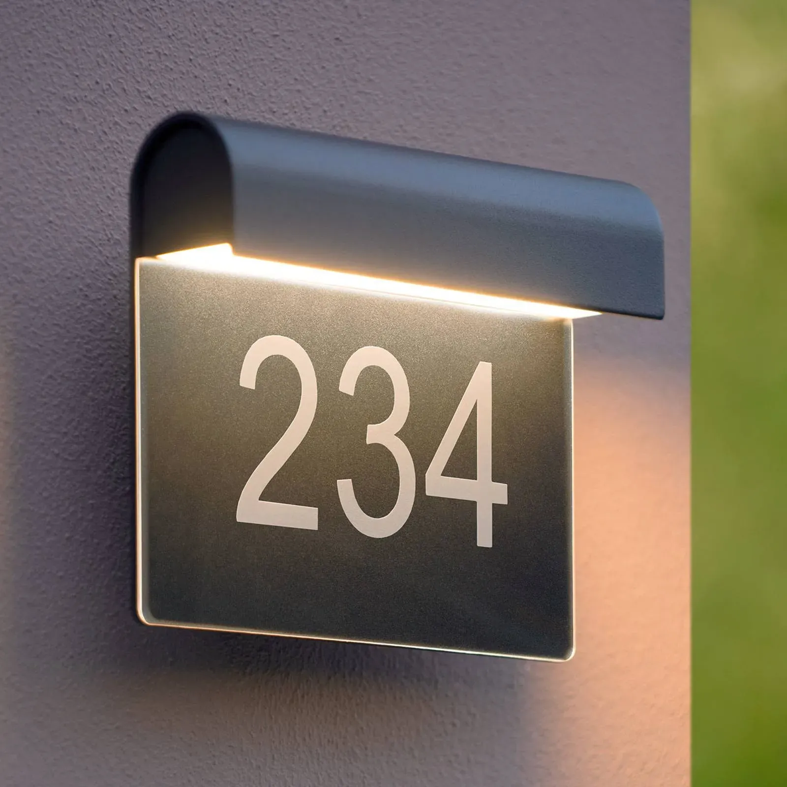 Lucide LED-Hausnummernleuchte Thesi, schwarz THESI, schwarz, Aluminium, Modern, Wandleuchte außen - 8.5 cm - 20 cm - 16 cm