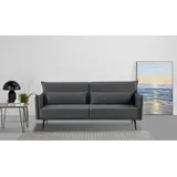 INOSIGN Schlafsofa INOSIGN "TULARE, 204 cm, klappbarer 3-Sitzer mit verstellbarer Rückenlehne", grau (anthrazit), B:204cm H:89cm T:87cm, 100% Polyester, Sofas, Schlafsofa, Schlaffunktion, Velvet-Samtvelours u. Webstoff