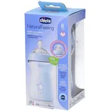 Chicco Natural Feeling Anti-Kolik Babyflasche 6+ Monate 330 ml, Babyfläschchen mit Weichem und Flexiblen Silikon-Sauger, Eignet sich in Kombination zum Stillen, Blau