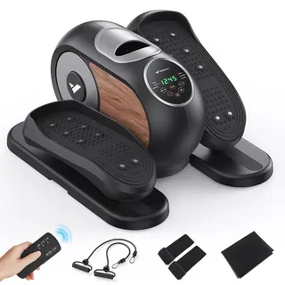 Merach Mini Elektrischer Crosstrainer, Untertisch Ellipsentrainer für Zuhause mit Fernbedienung, Display, Rutschfestem Pad, 12 Geschwindigkeiten, Leise & Tragbar Cross Trainer für Senioren, Erwachsene