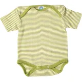 cosilana Cosilana, Baby Kurzarm-Body aus Bio Wolle, / Seide Geringelt Grün 62/68
