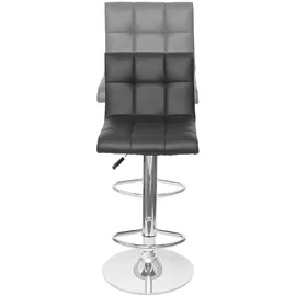 Mendler 2er-Set Barhocker höhenverstellbar rund 2 x Stoff/Textil Dunkelgrau + Kunstleder Weiß