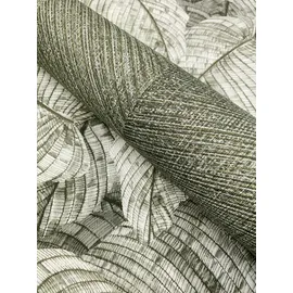 Rasch Textil Rasch Vliestapete Muster Blätter grün grau 10,05 x 0,53 m