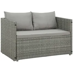 SVITA ATHINA Sitzgruppe Outdoor Gartenmöbel Set Balkonmöbel Polyrattan Grau