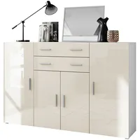Vladon Highboard, Creme, 166.5x106.5x35 cm, Wohnzimmer, Kommoden & Sideboards,