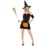 dressforfun Hexen-Kostüm Frauenkostüm Pumpkin Witch, Kurzes Kleid schwarz XL | XL