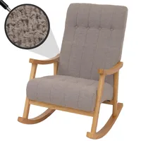 MCW Schaukelstuhl MCW-K10, Relaxsessel, Holz MVG Stoff/Textil Bouclé (450g/m2)