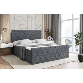 altdecor BOXBETT LEPARO-Z - 160 x 200 - H3 - Dunkelgrau