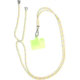 COFI Anhänger kompatibel mit Smartphones mit einstellbarer Länge / Kabellänge 165cm Kordel (max 82,5cm in Schleife) Grau/Gelb
