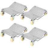 Clanmacy Rangierwagenheber Rangierhilfe Rangierroller für PKW Autos LKWs, Rangierschale, für Autoreparaturen und Fahrzeugtransport, 4-tlg., Tragkraft per Rangierhilfe: 500 kg/1100 lbs, 37x30cm (LxB), 360° Drehbar, Feststellbare Rollen, Rutschfeste Oberfläche