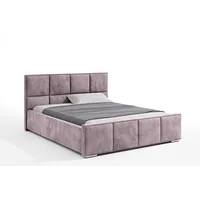 Beautysofa Doppelbett mit Metallgestell Quatro, Bett mit Gashebebühne, velour
