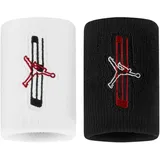 Jordan Nike Jordan Jumpman Wristbands 2er Pack Graphic – Basketball Schweißbänder – Sport Wristbands für Training & Spiel, Black/White/Gym Red,