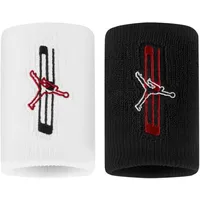 Jordan Nike Jordan Jumpman Wristbands 2er Pack Graphic – Basketball Schweißbänder – Sport Wristbands für Training & Spiel, Black/White/Gym Red,