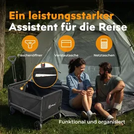 HOMECALL Bollerwagen klappbar 120L schwarz