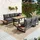stilvora Gartenlounge-Set 4-tlg. Grau/Schwarz