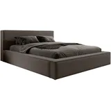 Meblito Polsterbett Doppelbett Salby Schlafzimmer Bettkasten 120/140/160/180/200x200 cm Braun (Abriamo 1) - 2 Jahre Gewährleistung - mind. 14 Tage Rückgaberecht - Braun