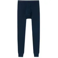 SCHIESSER Herren Lange Unterhose Original Feinripp Long Johns, Eingriff, uni blau