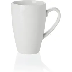 24x Becher Tasse, 450 ml, weiß, Porzellan, Kaffeetasse Konische Form