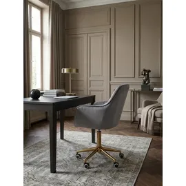 KADIMA DESIGN Schalenstuhl Sandra Samtstoff grau