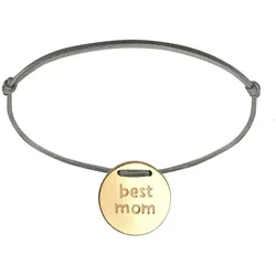 Elli Wording Muttertag Best Mom Nylon Trend 925 Silber goldfarben Damen 