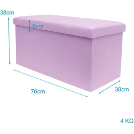 Intirilife Faltbare Sitzbank 76x38x38 cm in LOTUS ROSA - Sitzwürfel