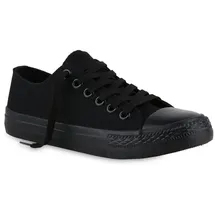 VAN HILL Damen Sneaker Low Flach Basic Bequem Schuhe 215937 Schwarz 36 - 36 EU