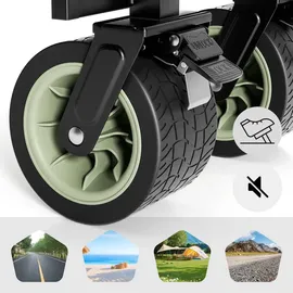 SAMAX Bollerwagen Faltbar Offroad Camping Edition Schwarz/Matcha Grün