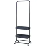 [en.casa] Rollbarer Garderobenständer Kumad 175x58x36 cm Schwarz