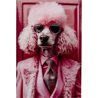 Kare Glasbild Pink Poodle, 50x40cm