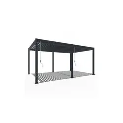 Weide Deluxe | Voll-Alu-Pavillon | 3,6 x 5,3 M | Lamellendach anthrazit | Pergola freistehend