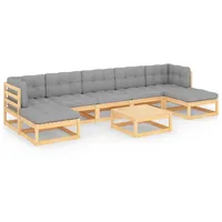 vidaXL Garten-Lounge-Set 8-tlg. grau/beige