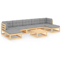 vidaXL Garten-Lounge-Set 8-tlg. grau/beige