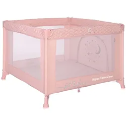 Lorelli Reiselaufstall Happy Game Zone, seitliche Öffnung, Tragetasche, faltbar rosa