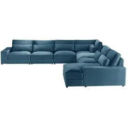 Ecksofa  Branna , blau , Maße (cm): B: 412 H: 88 T: 296