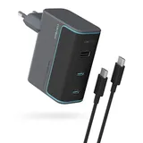 cuktech CUKAD1003EUG GaN 100W Wandladegerät 2 x USB-C 1 x USB-A mit USB-C-Kabel - Grau