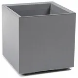Ondis24 Blumenkübel, Blumentopf Caro Beton Optik Pflanzkübel, pflanzkasten XXL auf Rollen aus Kunststoff 100% Recycled Pflanzkübel groß außen (Grau, 40 cm)