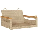 vidaXL Hängesessel Beige 63x62x40 cm Poly Rattan