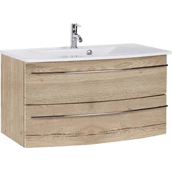 Waschtisch MARLIN "3040", braun (eiche struktur, eiche struktur), B:91cm H:90cm T:51cm, Waschtische, Breite 91 cm