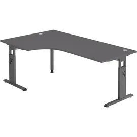 bümö Eckschreibtisch O-Serie Graphit