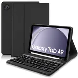 Hofsos für Samsung Tablet A9 Tastatur Hülle - Galaxy Tab A9 Hülle mit Tastatur, (Deutsches QWERTZ) Tastatur Magnetische Wireless Abnehmbare Bluetooth für Samsung Galaxy Tab А9 2023 8,7 Zoll, Schwarz