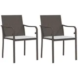 vidaXL Gartenstuhl mit Kissen 56 x 59 x 84 cm braun 2 St.