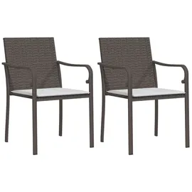 vidaXL Gartenstuhl mit Kissen 56 x 59 x 84 cm braun 2 St.