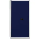 BISLEY Flügeltürenschrank Metall 91,4 x 40,0 x 180,6 cm Lichtgrau/Oxfordblau