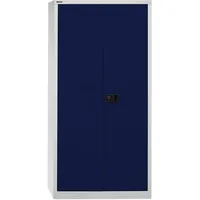 BISLEY Flügeltürenschrank Metall 91,4 x 40,0 x 180,6 cm Lichtgrau/Oxfordblau