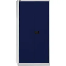 BISLEY Flügeltürenschrank Metall 91,4 x 40,0 x 180,6 cm Lichtgrau/Oxfordblau