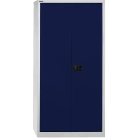 BISLEY Flügeltürenschrank Metall 91,4 x 40,0 x 180,6 cm Lichtgrau/Oxfordblau